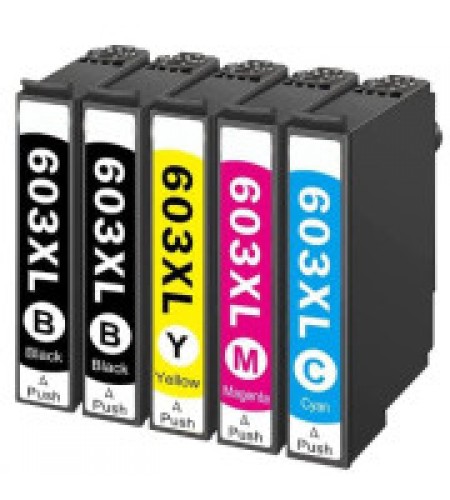 Conjunto 5 Tinteiros Epson 603 XL Compatíveis